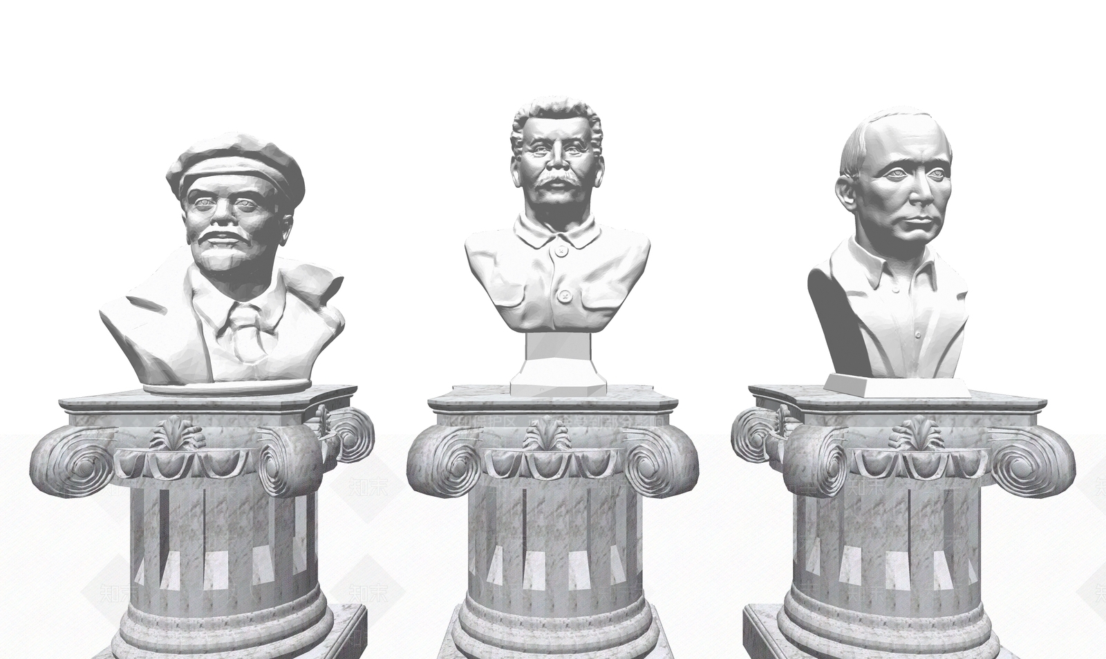 现代人物头像雕塑SU模型下载【ID:1113676263】