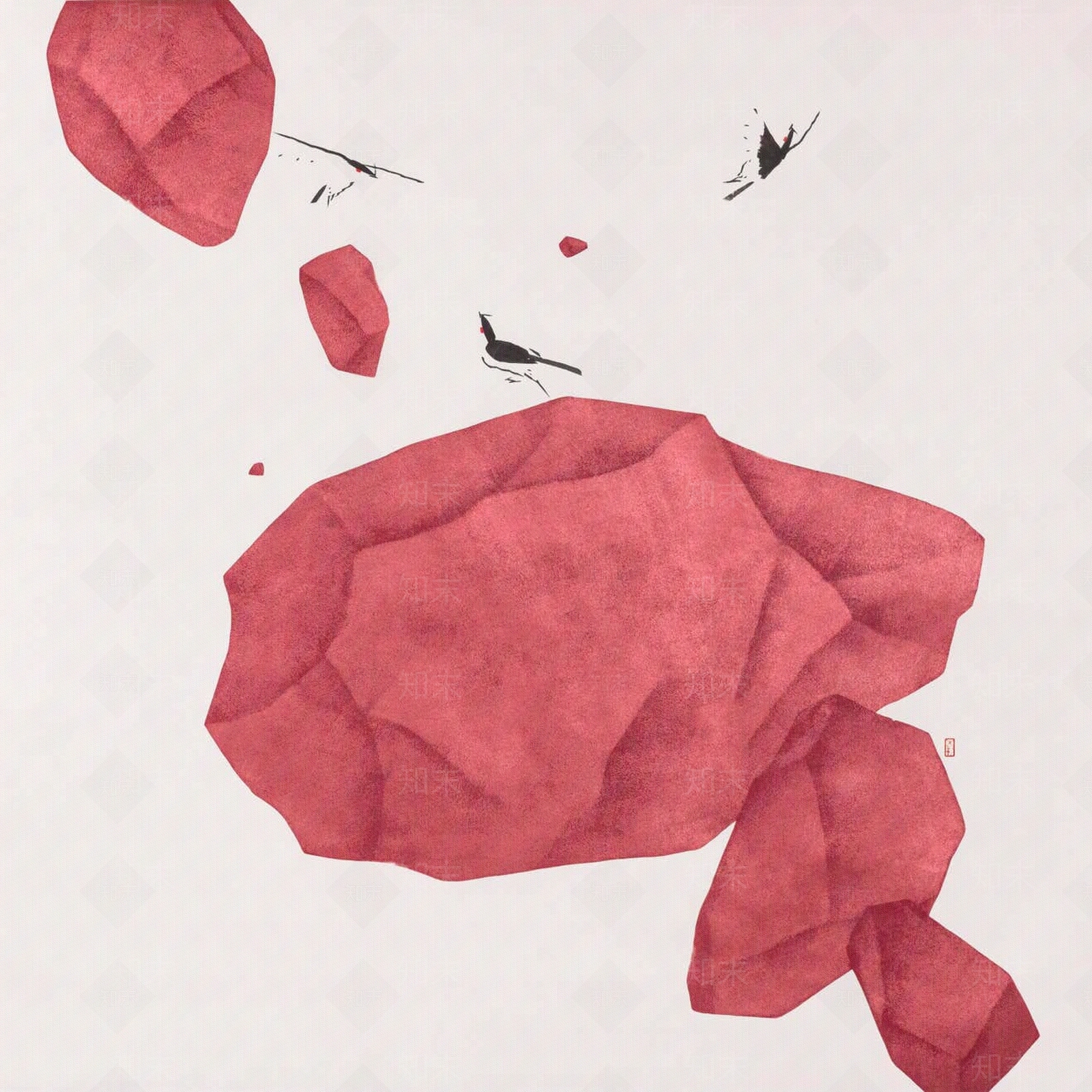 新中式禅意写意抽象画贴图下载【ID:1113676409】