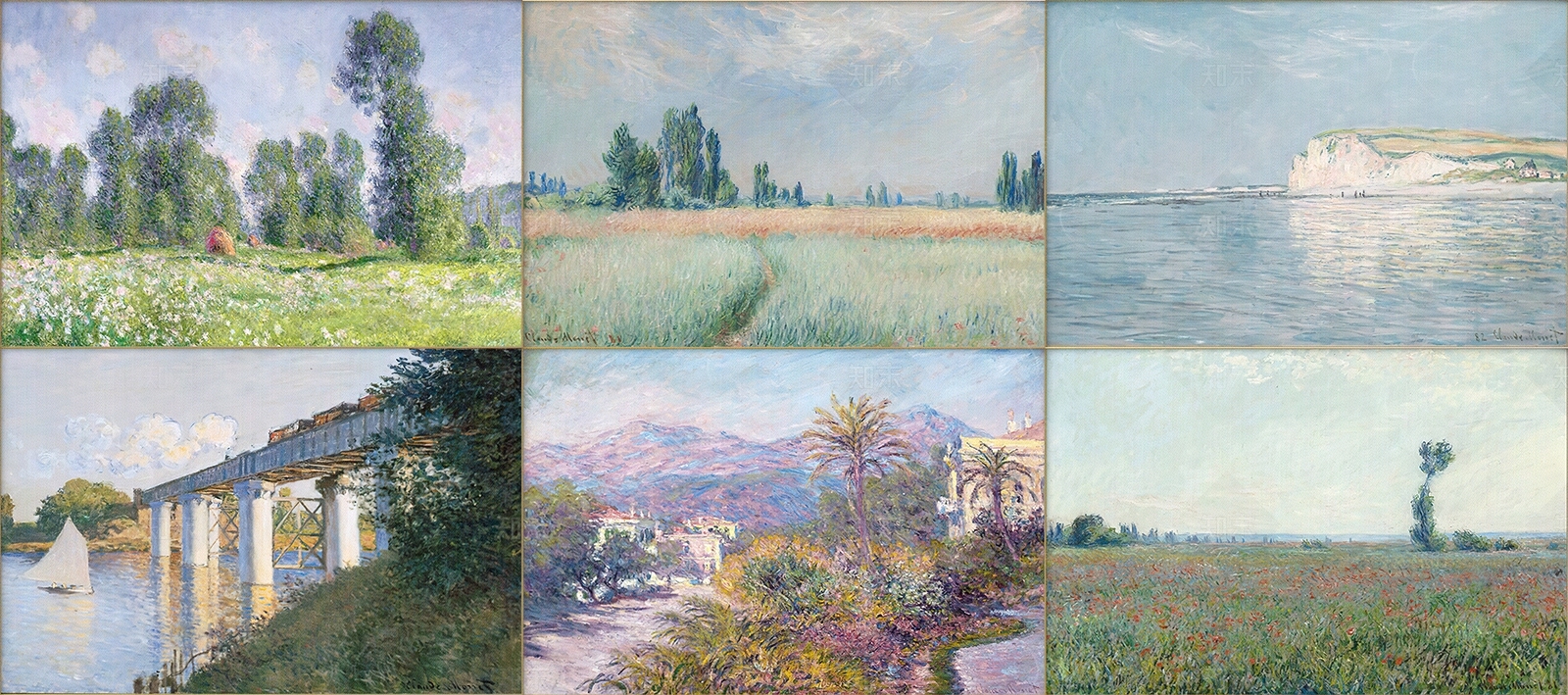 莫奈风景艺术油画装饰画贴图下载【ID:1113679067】