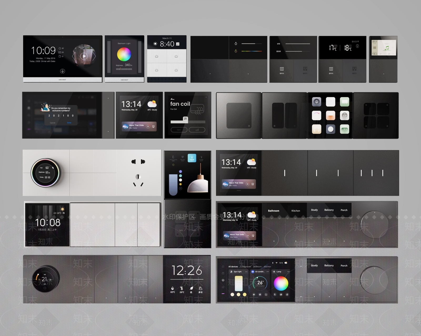 现代开关面板3D模型下载【ID:1113685851】