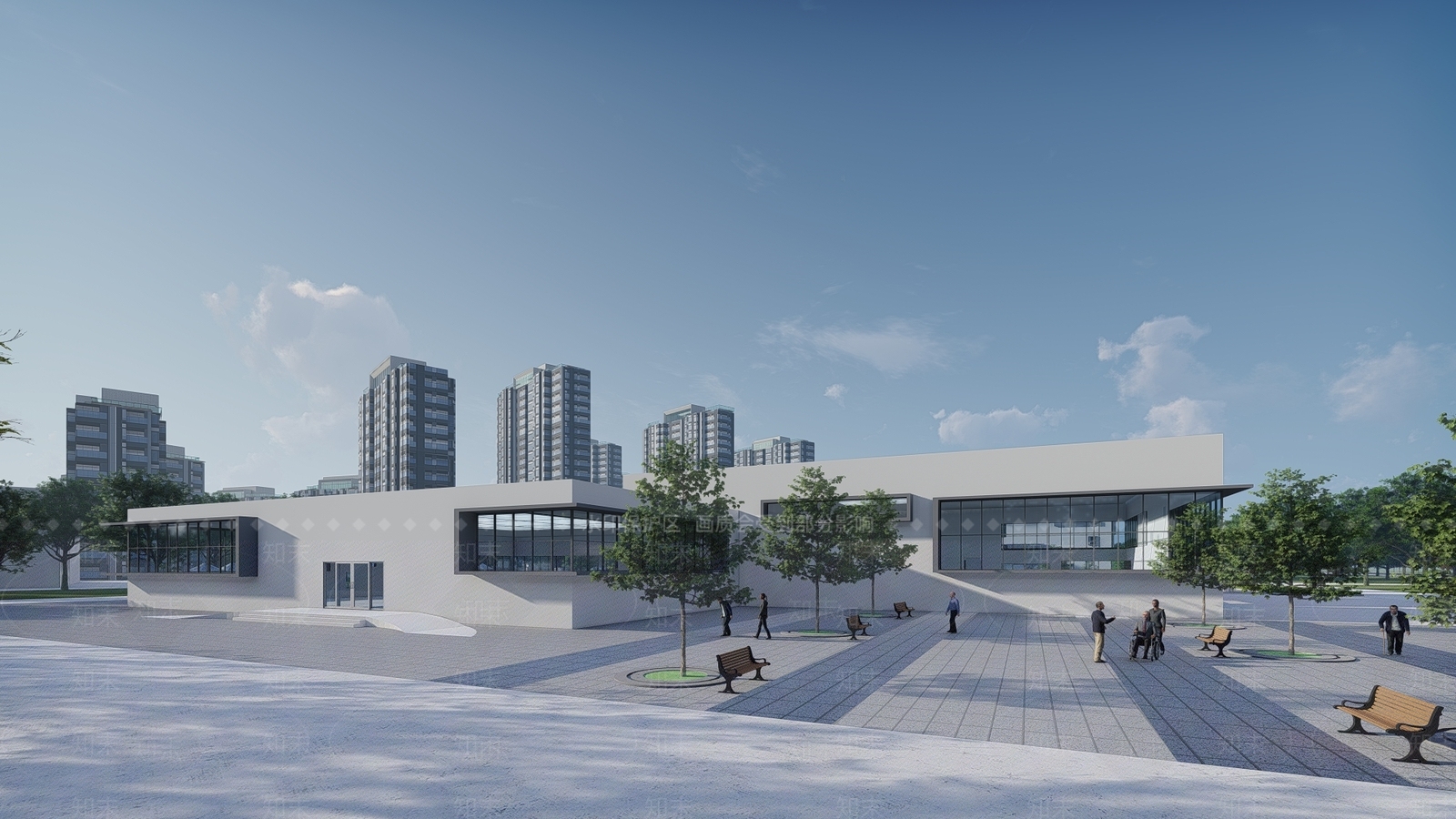 现代医疗建筑SU模型下载【ID:1114213541】