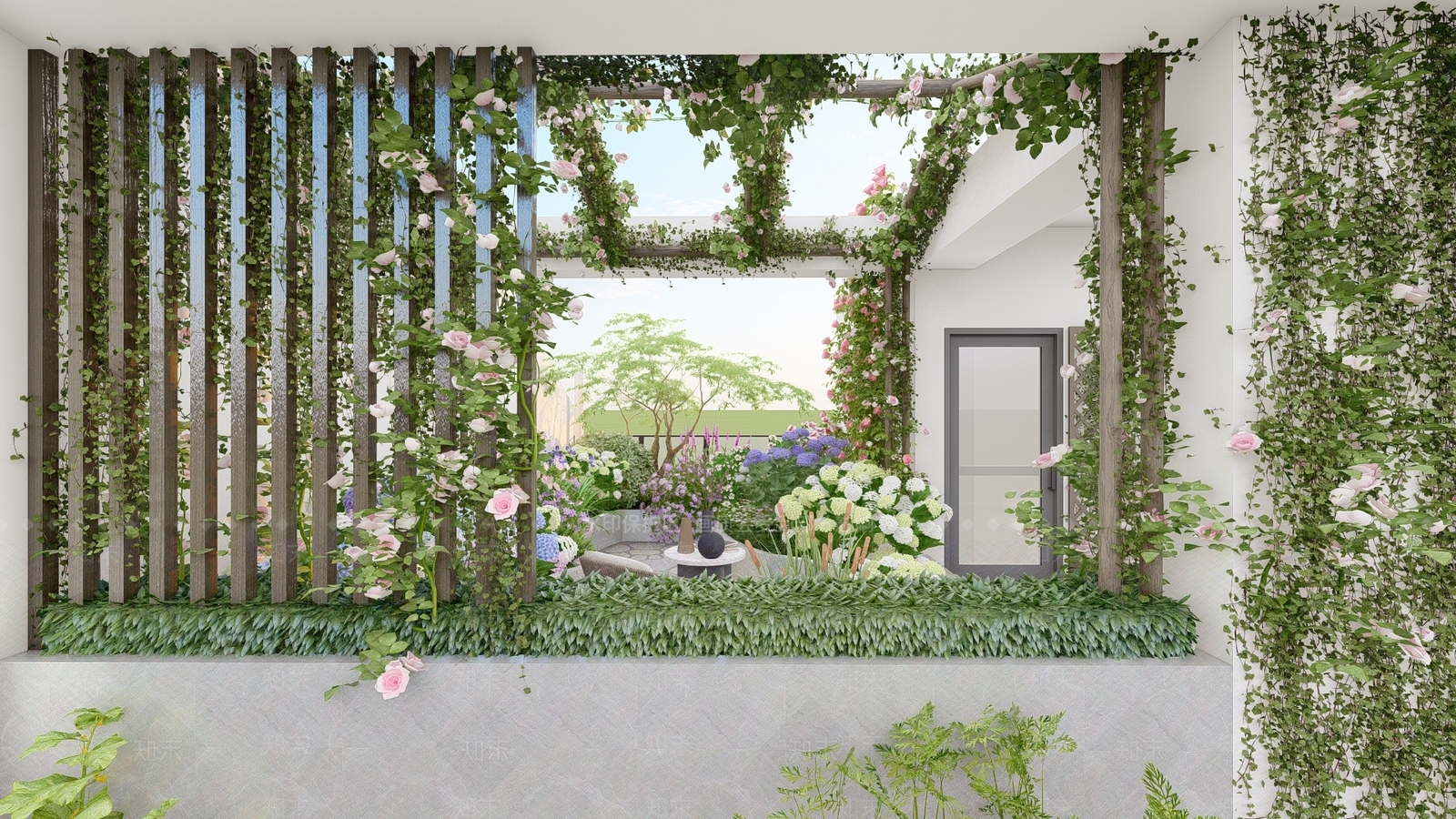 现代屋顶花园SU模型下载【ID:1113701004】