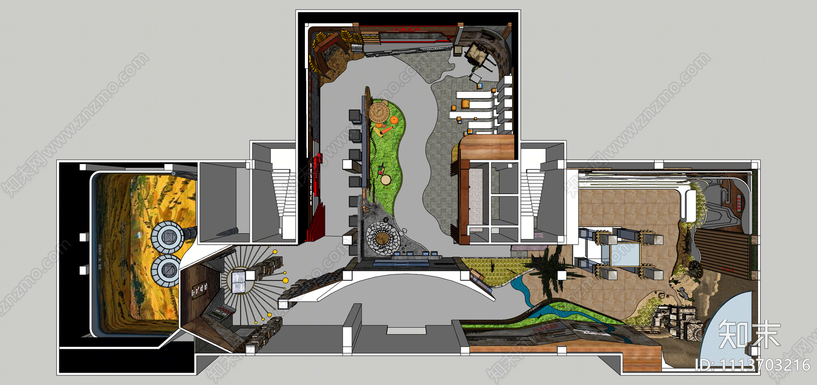 现代农业博物馆内部SU模型下载【ID:1113703216】