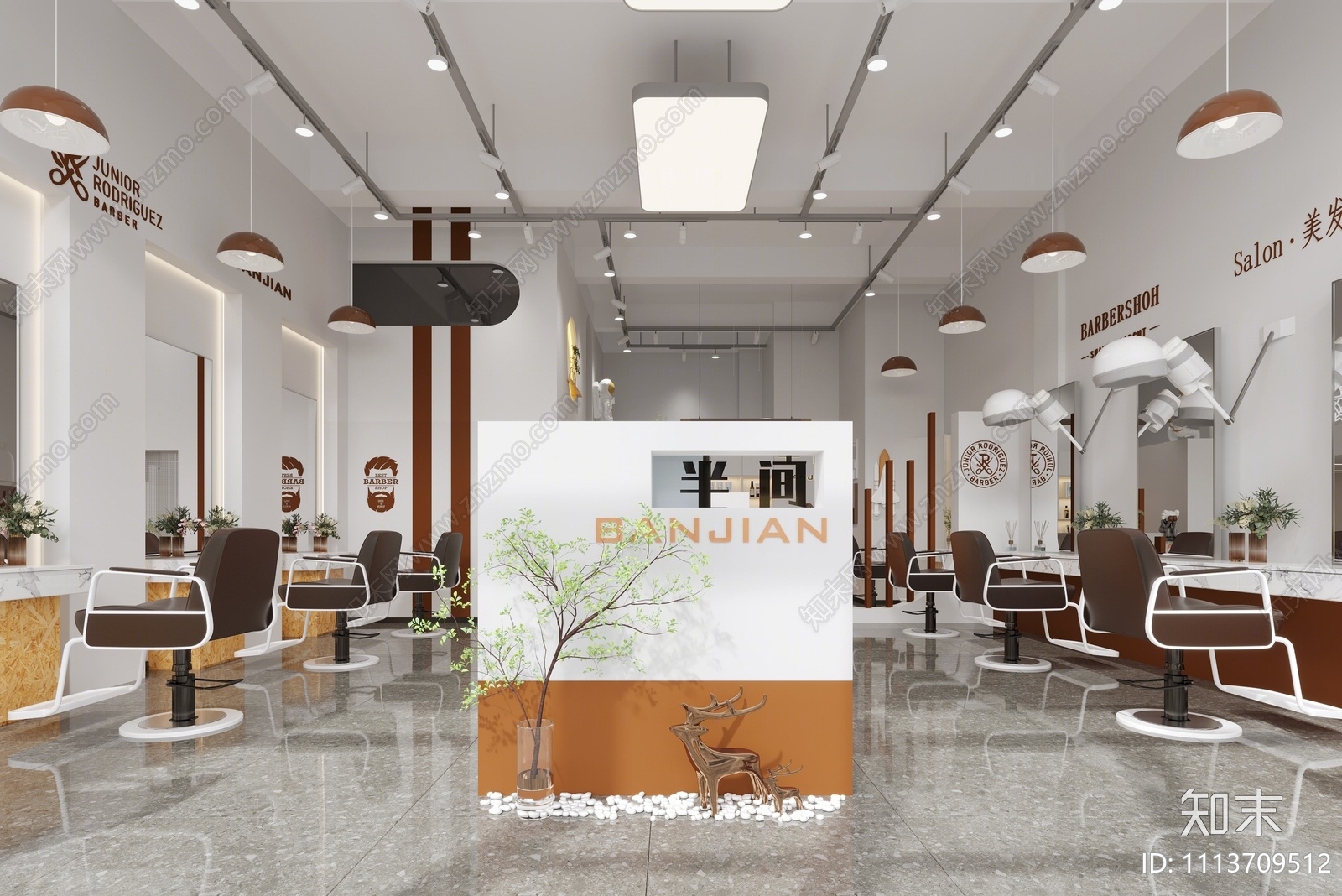 现代美发店3D模型下载【ID:1113709512】