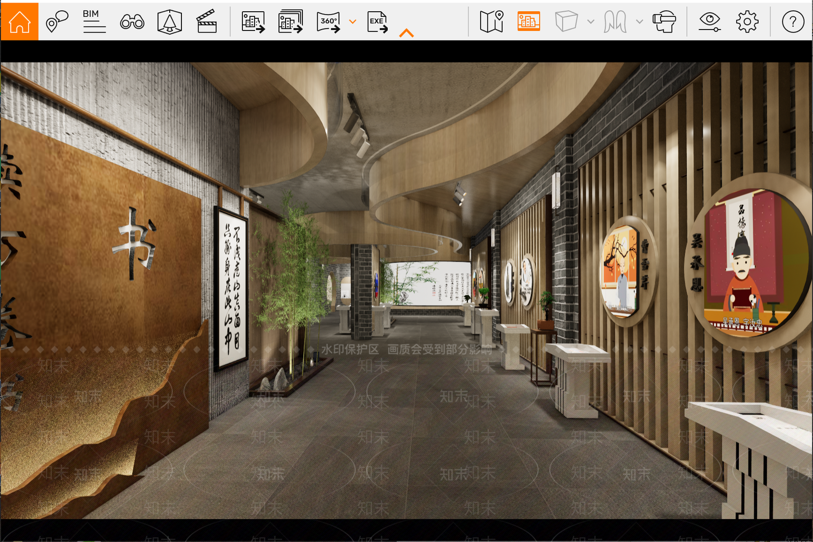 新中式文化展厅SU模型下载【ID:1113711594】