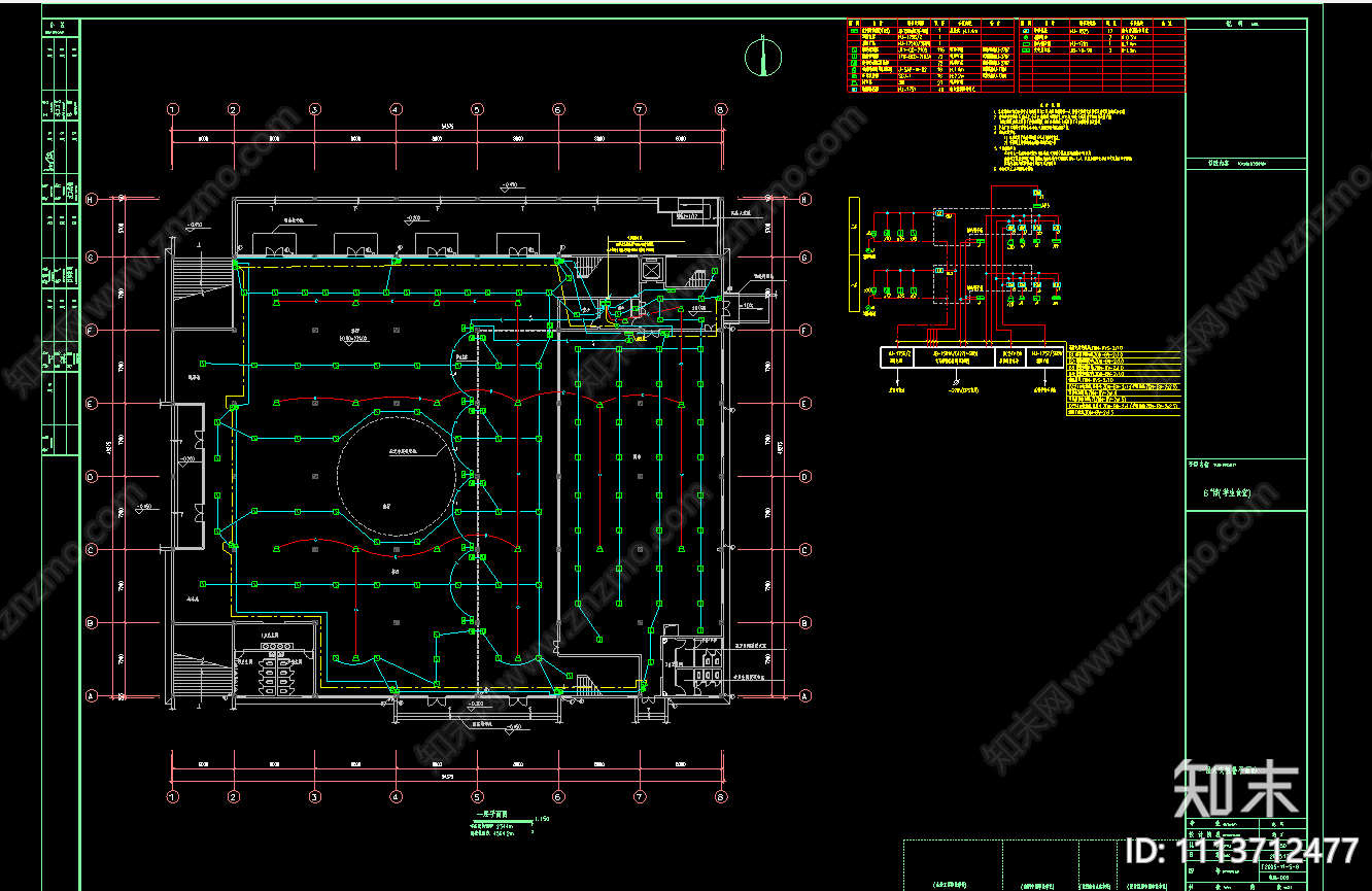 学校食堂电气设计CADcad施工图下载【ID:1113712477】