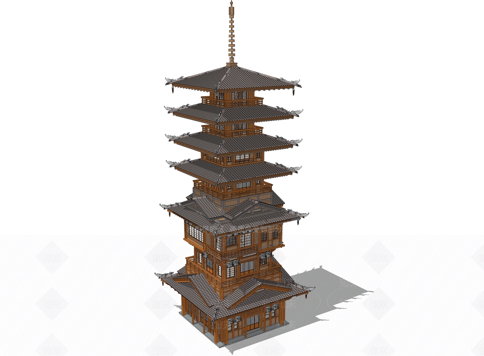 日式古塔SU模型下载【ID:1113714546】