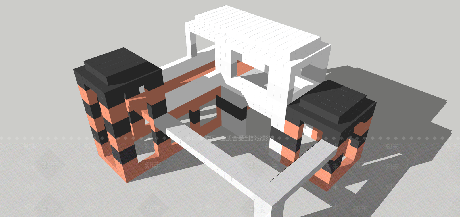 现代乐高积木拼装建筑SU模型下载【ID:1113718624】