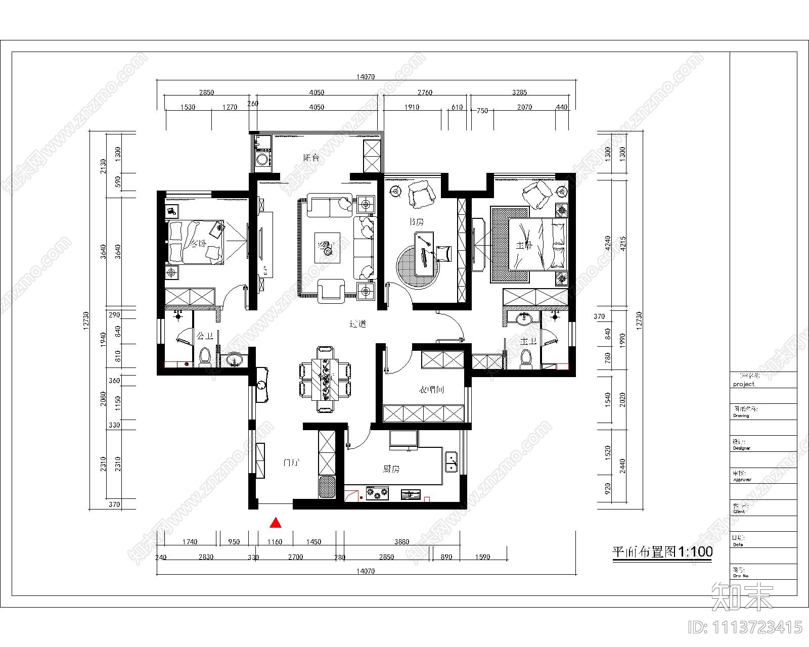 欧式风格施工图效果图cad施工图下载【ID:1113723415】