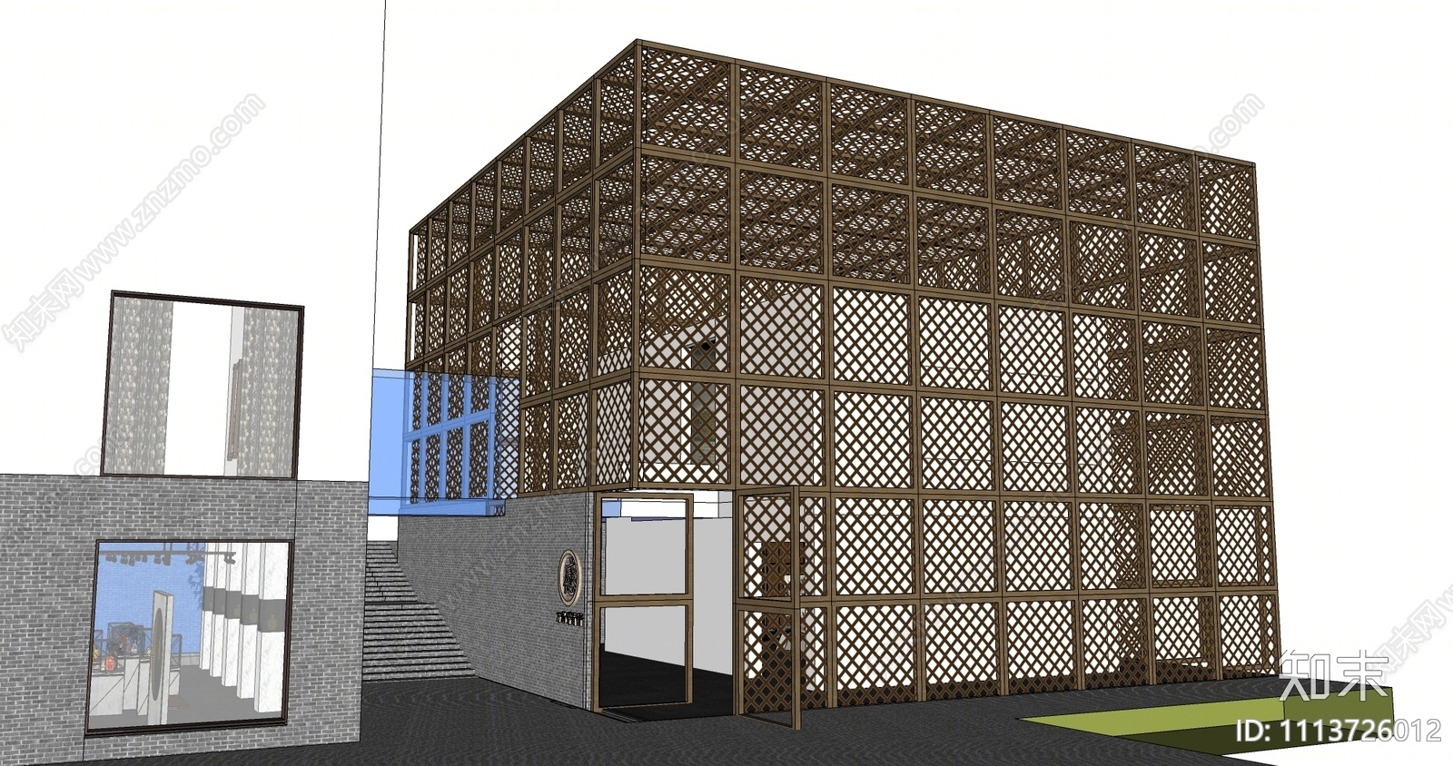 现代酒展览馆建筑SU模型下载【ID:1113726012】