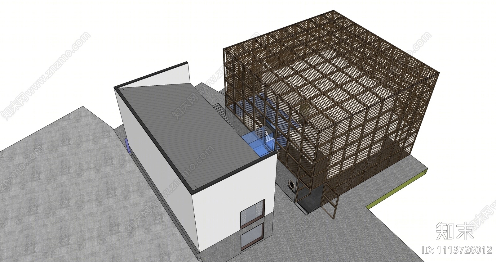 现代酒展览馆建筑SU模型下载【ID:1113726012】