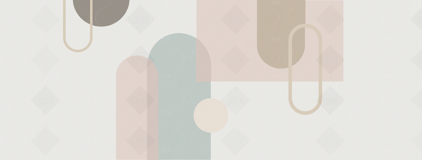 莫兰迪色几何墙面壁画贴图下载【ID:1113755104】