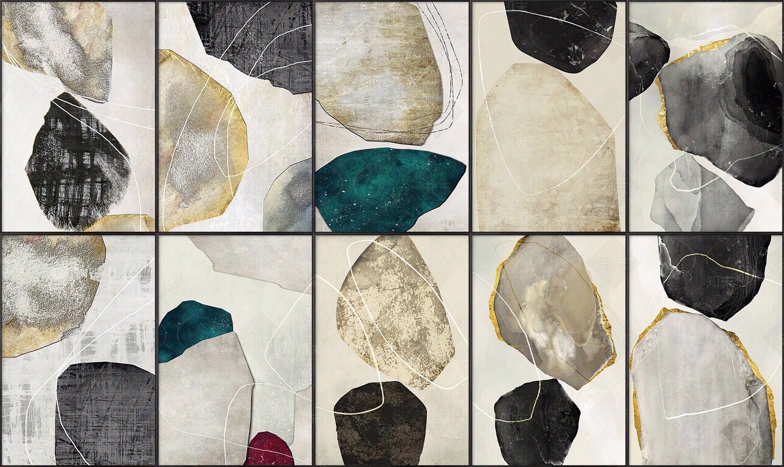 现代简约抽象石来运转玄关装饰画贴图下载【ID:1113757328】