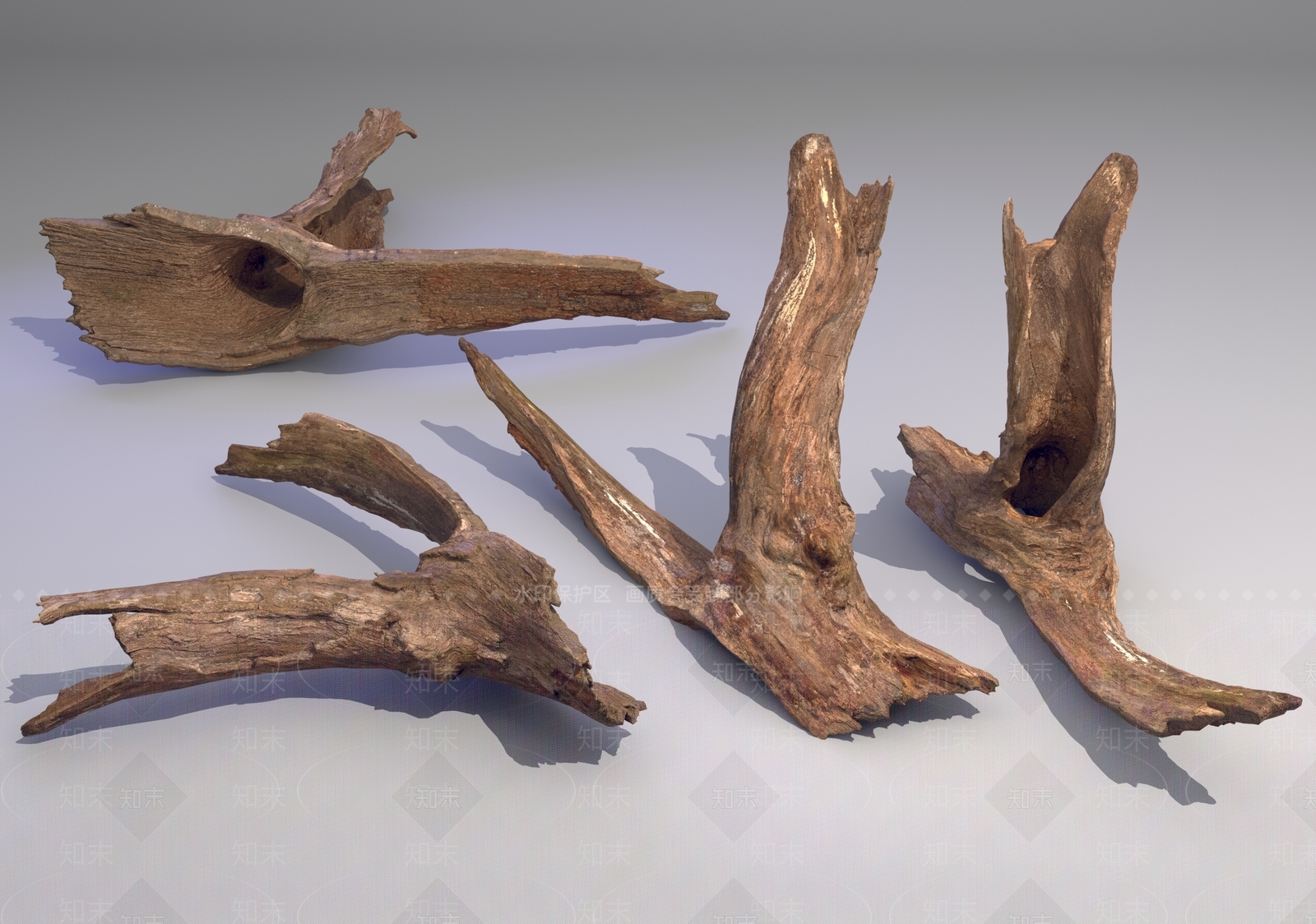 现代枯木3D模型下载【ID:1113757734】