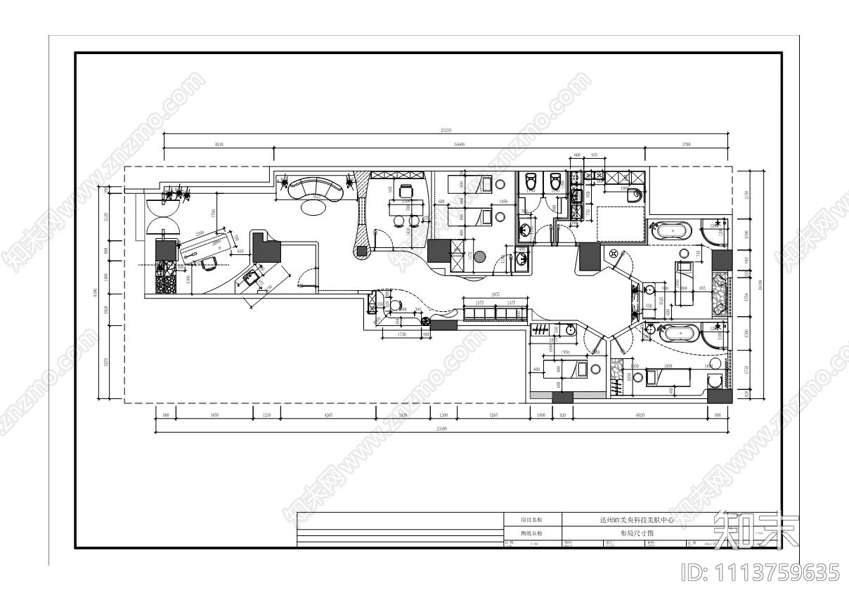 达州MY科技美肤中心施工图cad施工图下载【ID:1113759635】