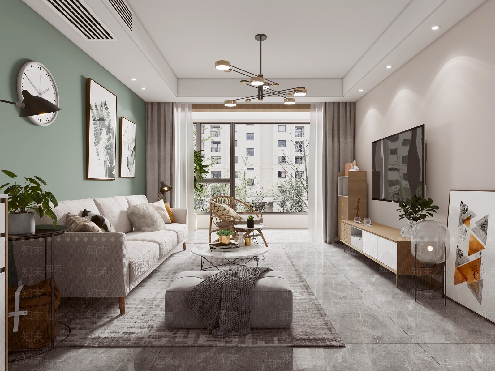 北欧家居客厅3D模型下载【ID:1221685690】