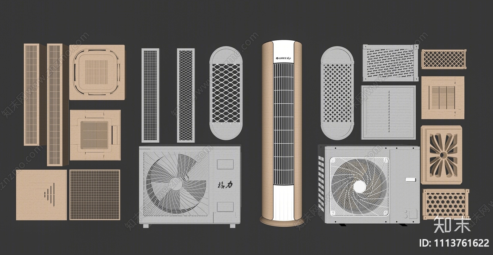 现代空调SU模型下载【ID:1113761622】