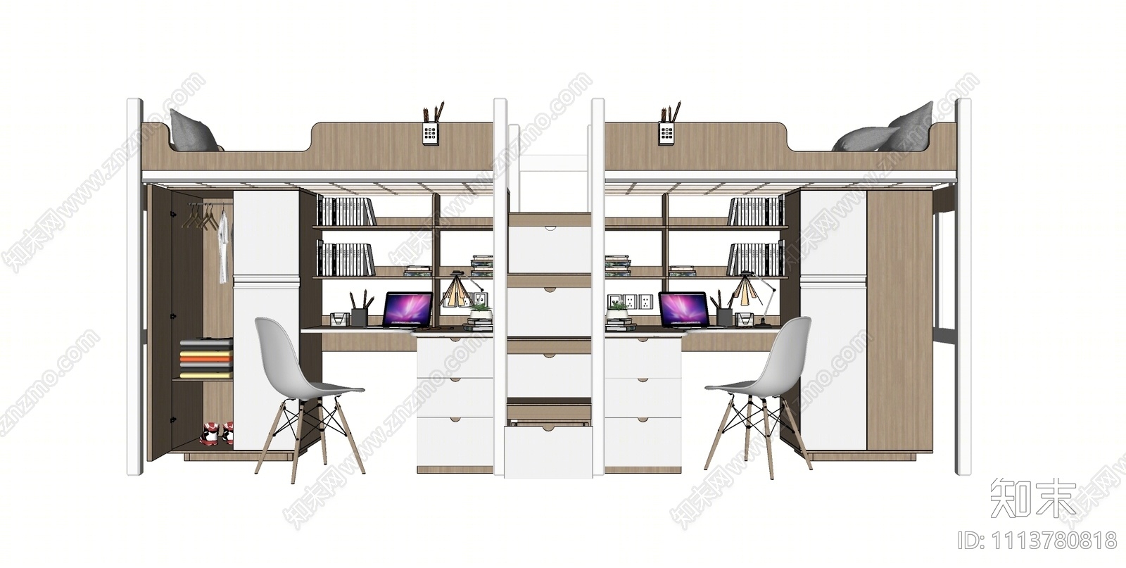 现代双层床SU模型下载【ID:1113780818】