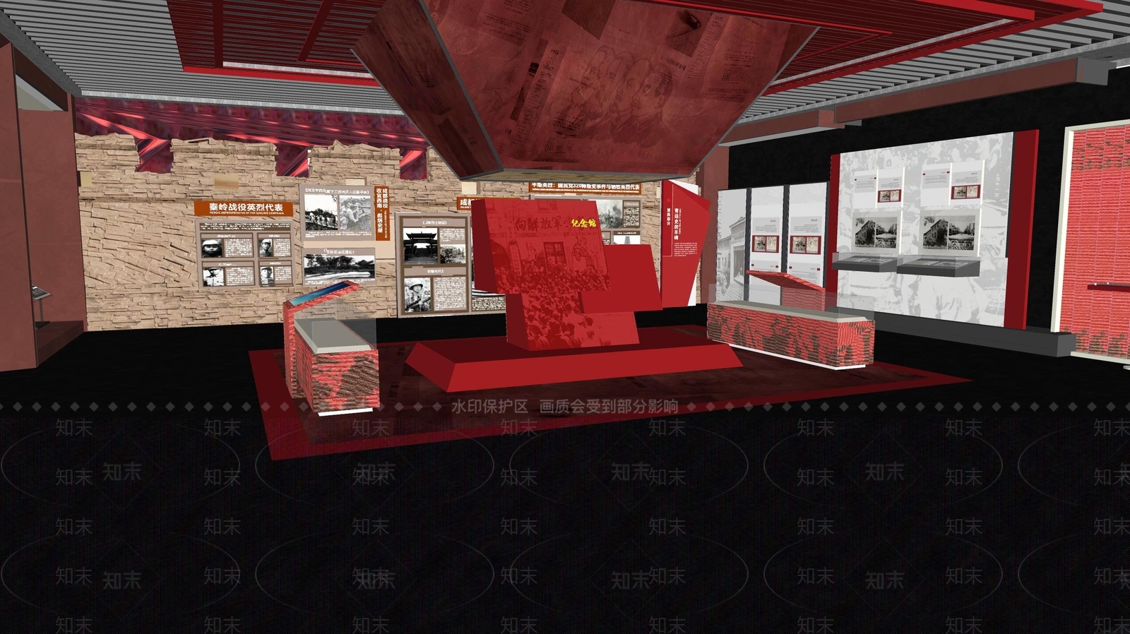 现代党建展厅SU模型下载【ID:1113792212】