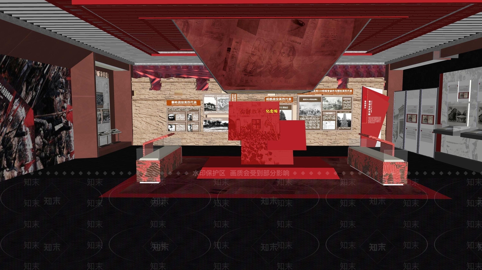 现代党建展厅SU模型下载【ID:1113792212】