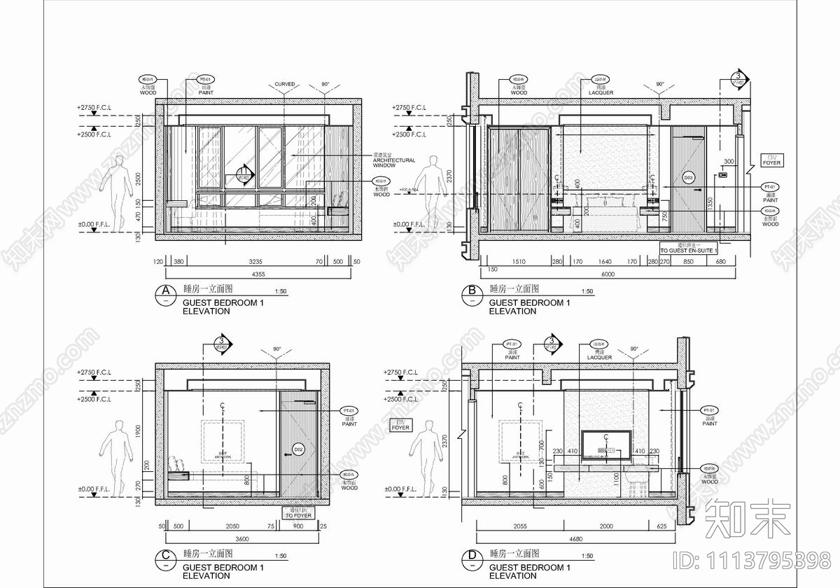 250㎡大平层私宅CAD施工图cad施工图下载【ID:1113795398】