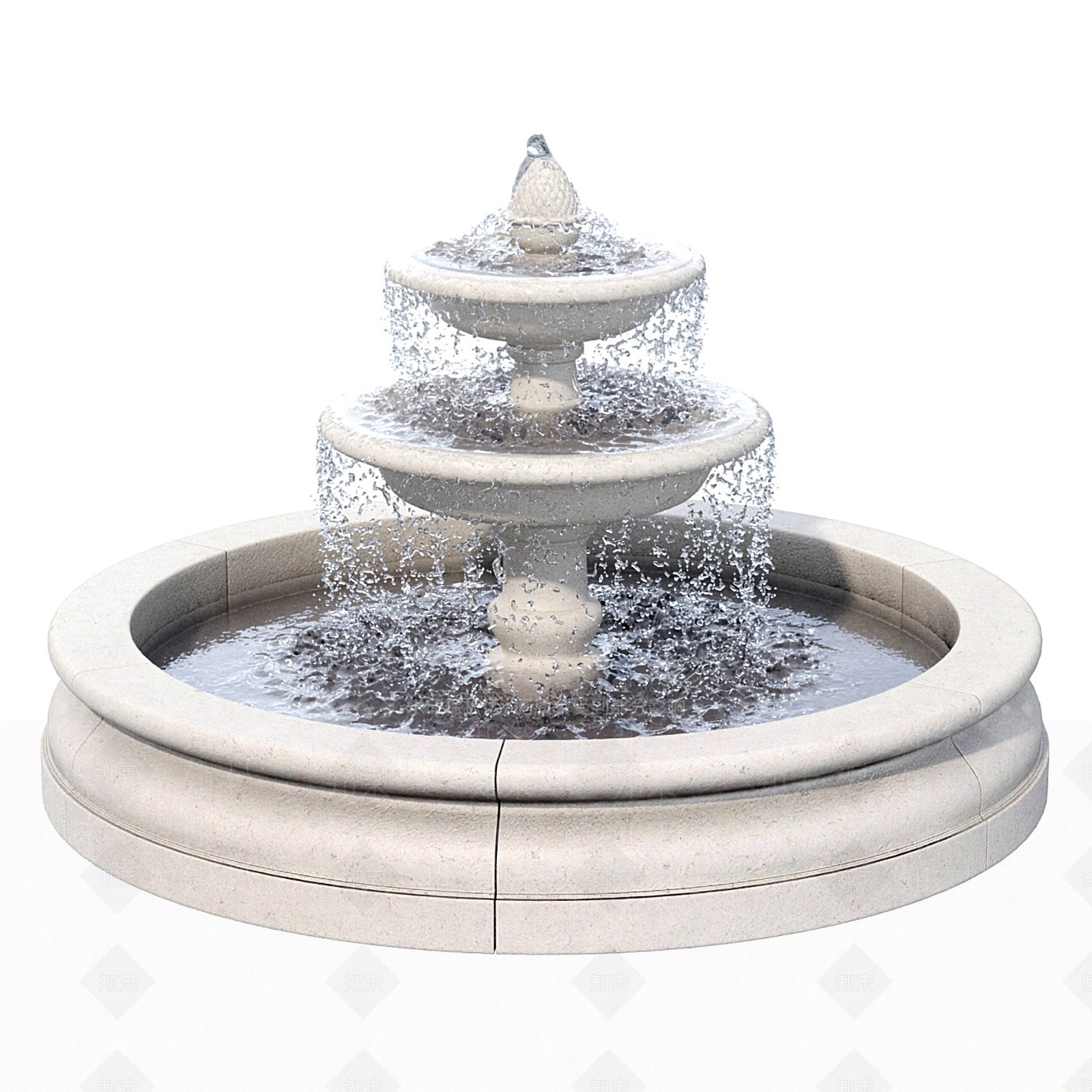 现代景观喷泉3D模型下载【ID:1113795548】