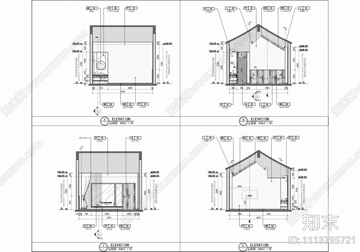 700㎡民宿CAD施工图cad施工图下载【ID:1113795721】