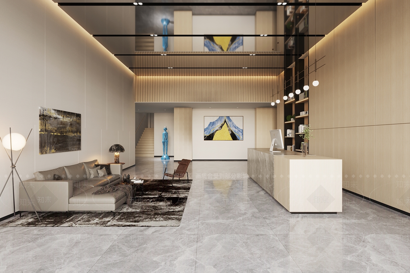 现代酒店前台3D模型下载【ID:1113798550】