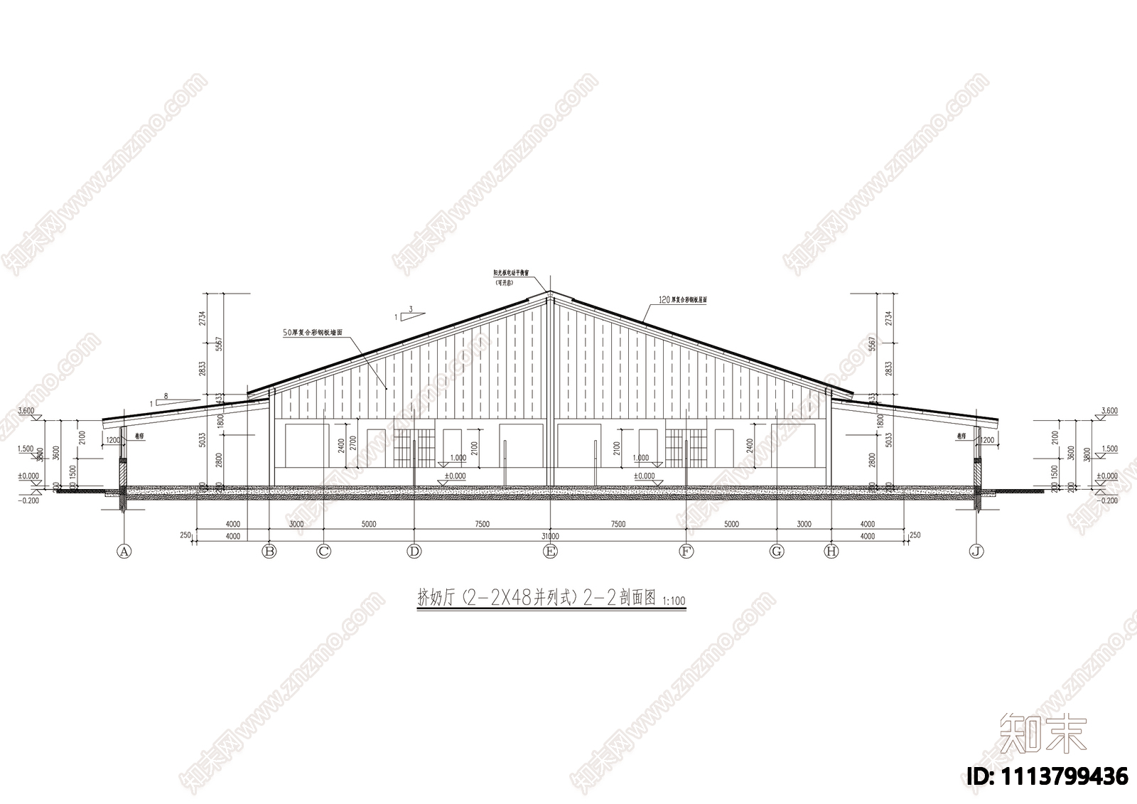 牧场挤奶厅建施图cad施工图下载【ID:1113799436】