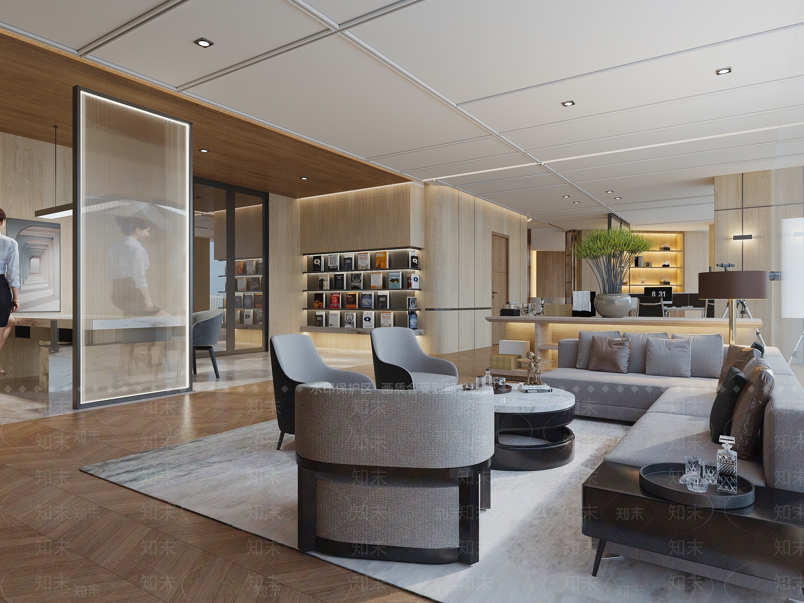 现代酒店休闲区3D模型下载【ID:1113801476】
