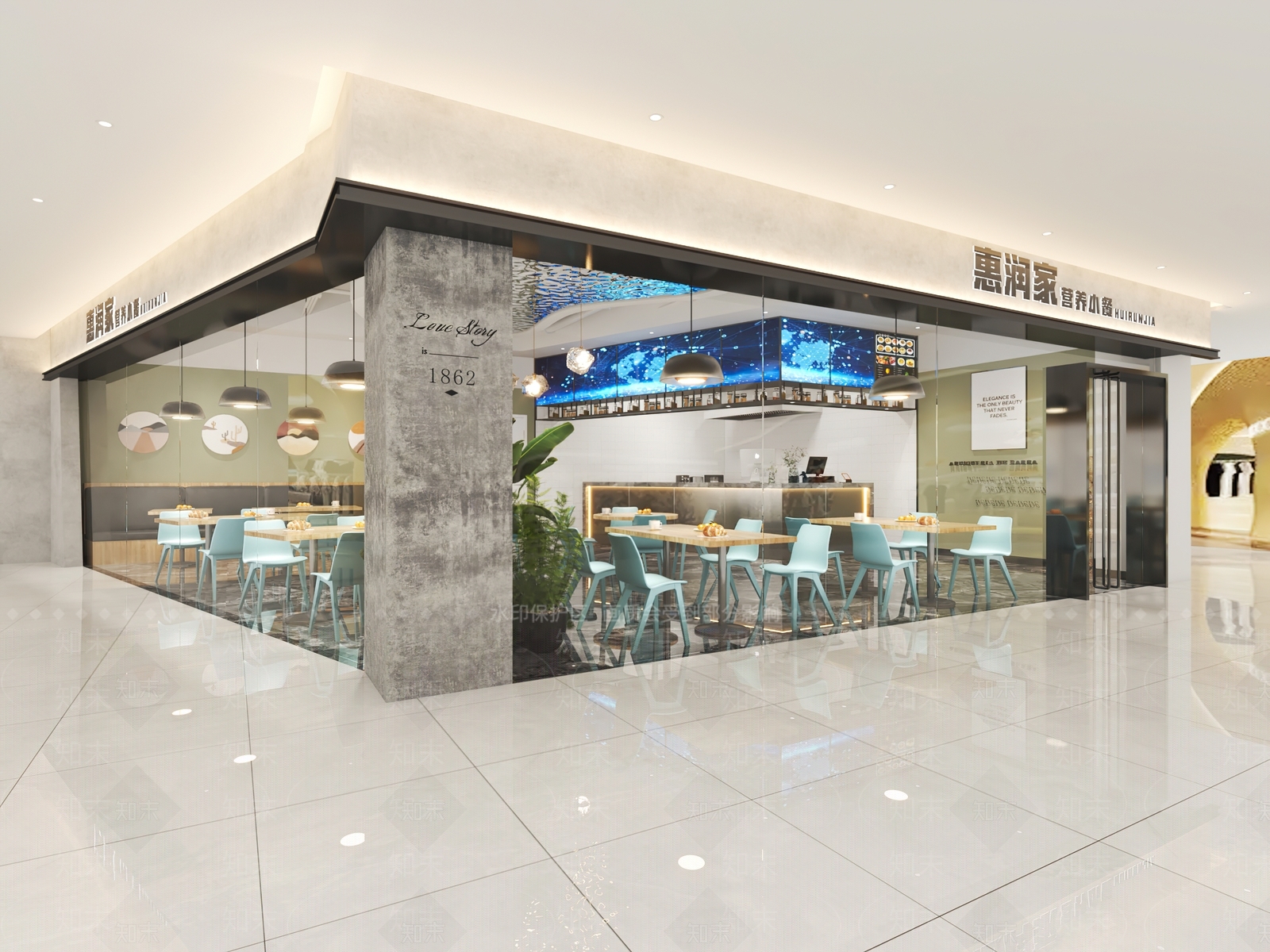 现代小吃店3D模型下载【ID:1113807969】