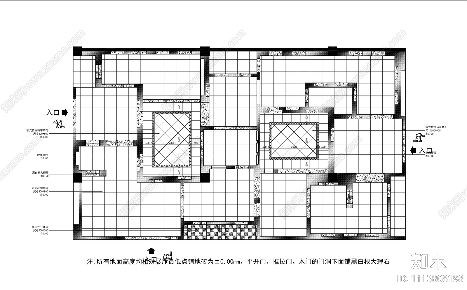 280平米木门展厅设计CAD施工图施工图下载【ID:1113808198】