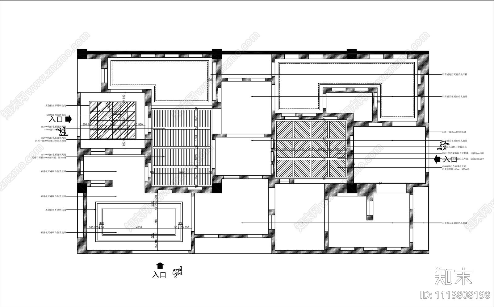 280平米木门展厅设计CAD施工图施工图下载【ID:1113808198】