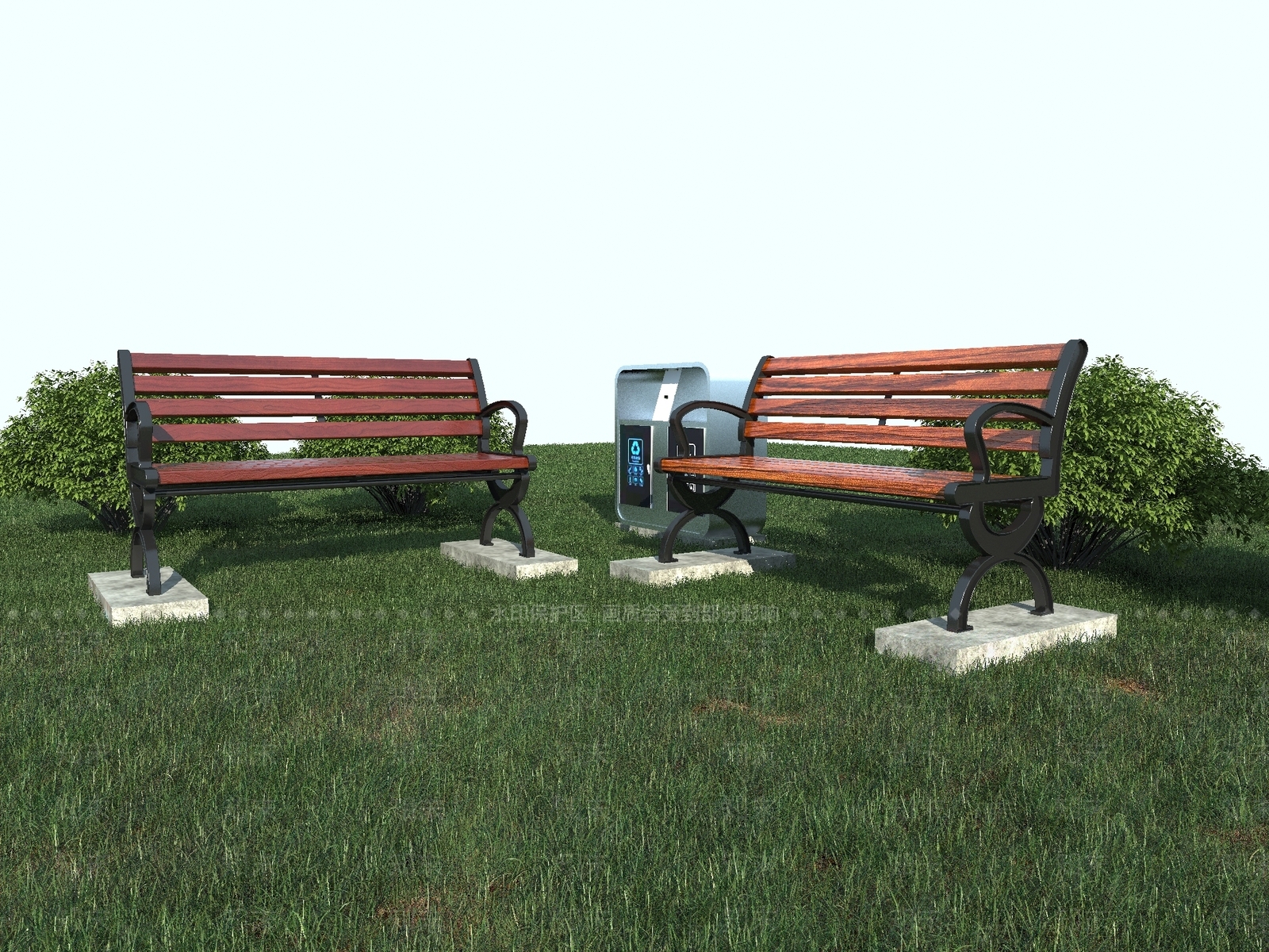现代公园椅3D模型下载【ID:1113808255】
