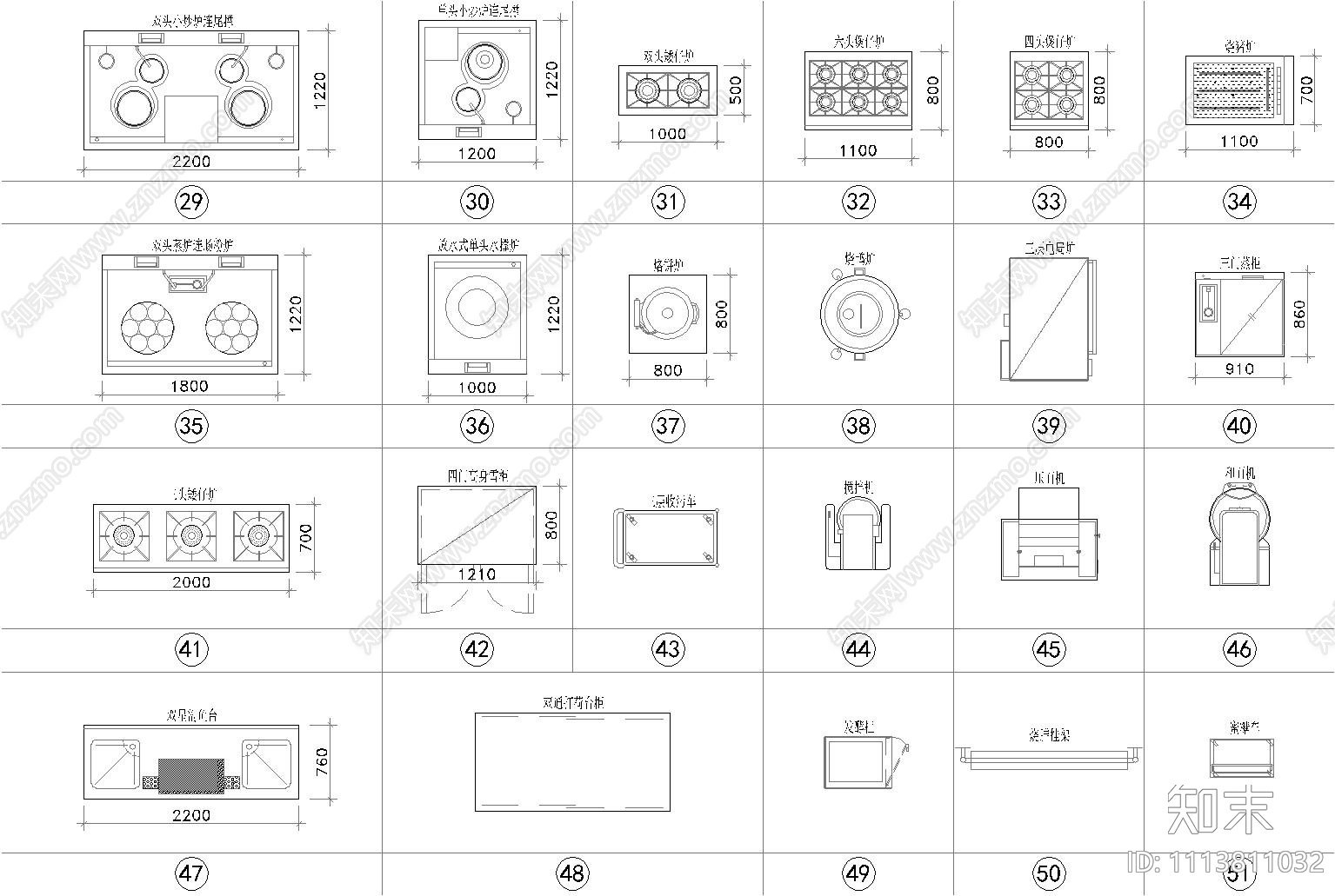 平面家具图库CAD施工图施工图下载【ID:1113811032】