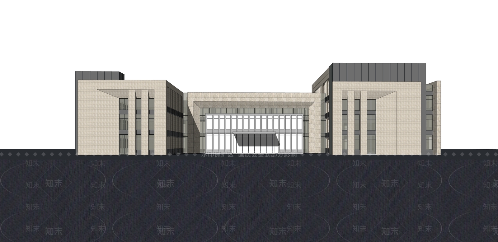 现代医疗建筑SU模型下载【ID:1113821755】