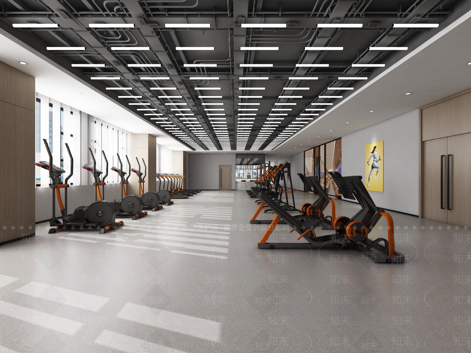 现代健身房3D模型下载【ID:1113844159】