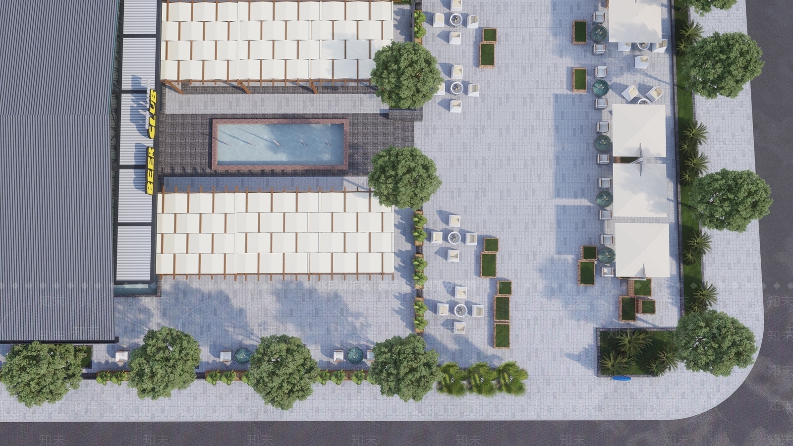 现代餐饮建筑SU模型下载【ID:1113840105】