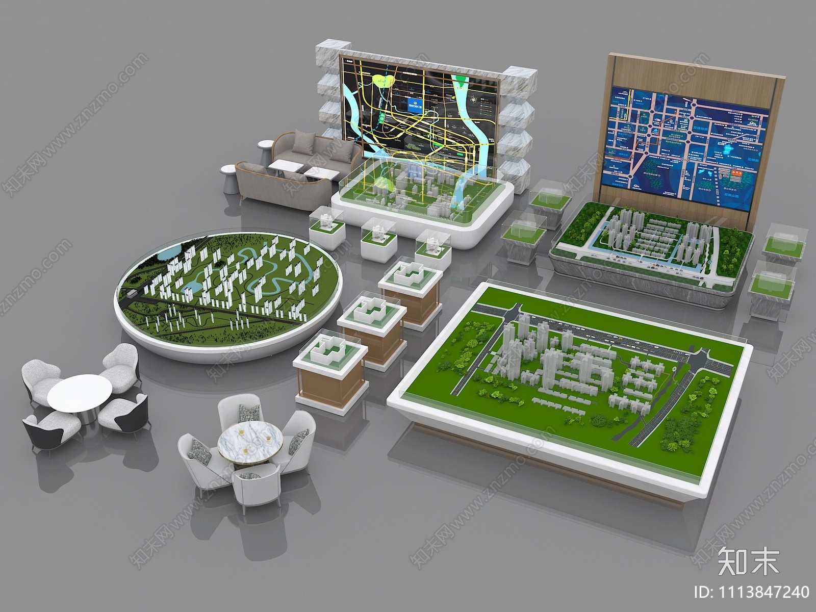 现代沙盘3D模型下载【ID:1113847240】