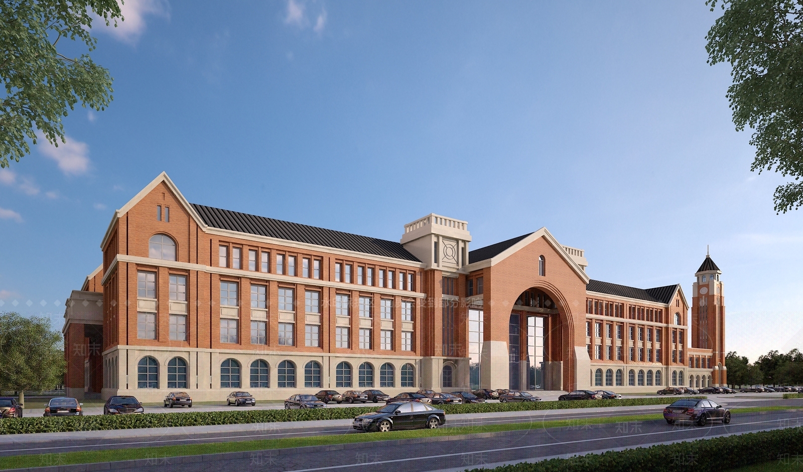 欧式学校外观SU模型下载【ID:1113849033】