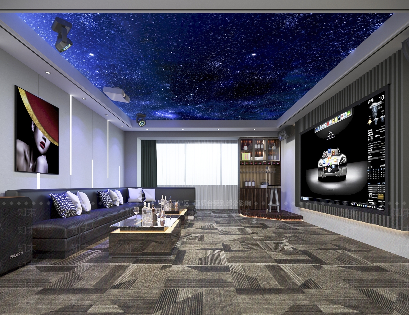 现代家居影音室3D模型下载【ID:1113854297】