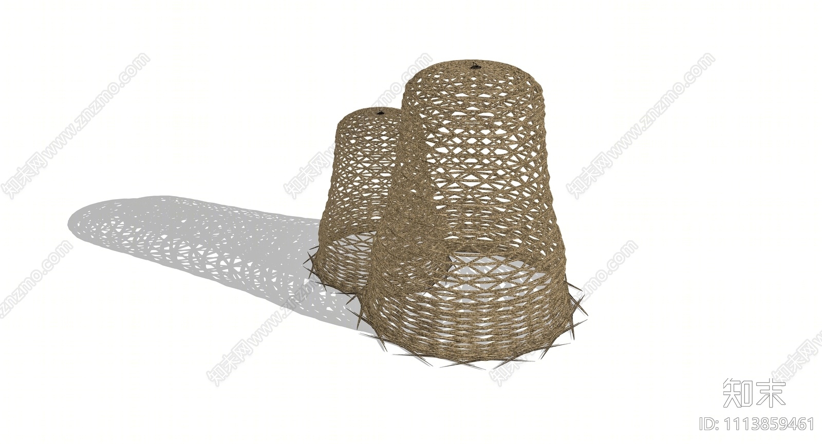 中式户外竹笼SU模型下载【ID:1113859461】