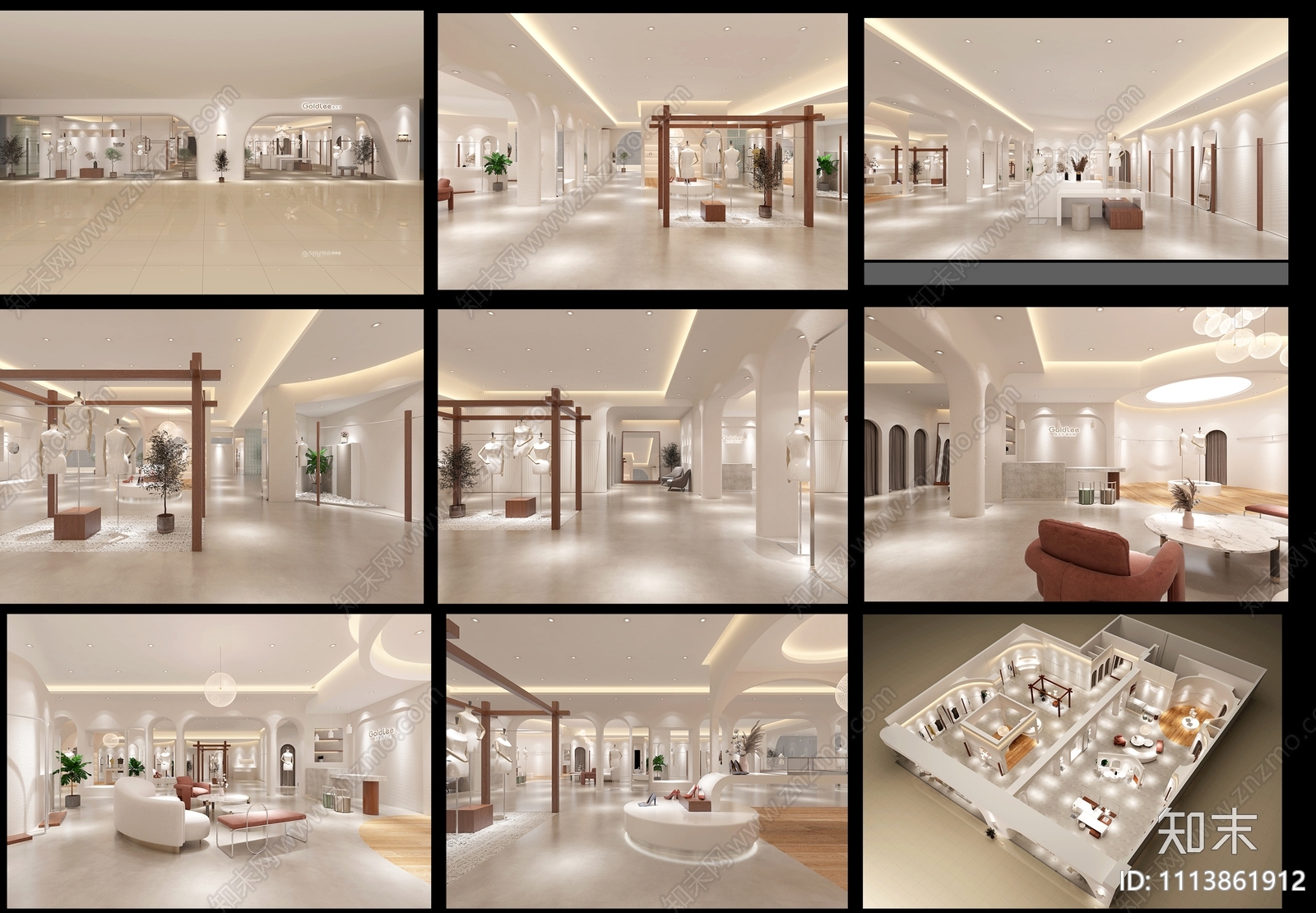 现代服装店施工图施工图下载【ID:1113861912】