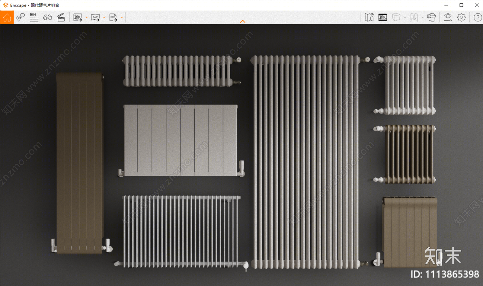 现代暖气片组合SU模型下载【ID:1113865398】
