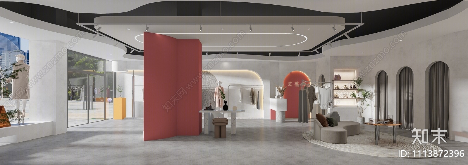 现代服装鞋店3D模型下载【ID:1113872396】