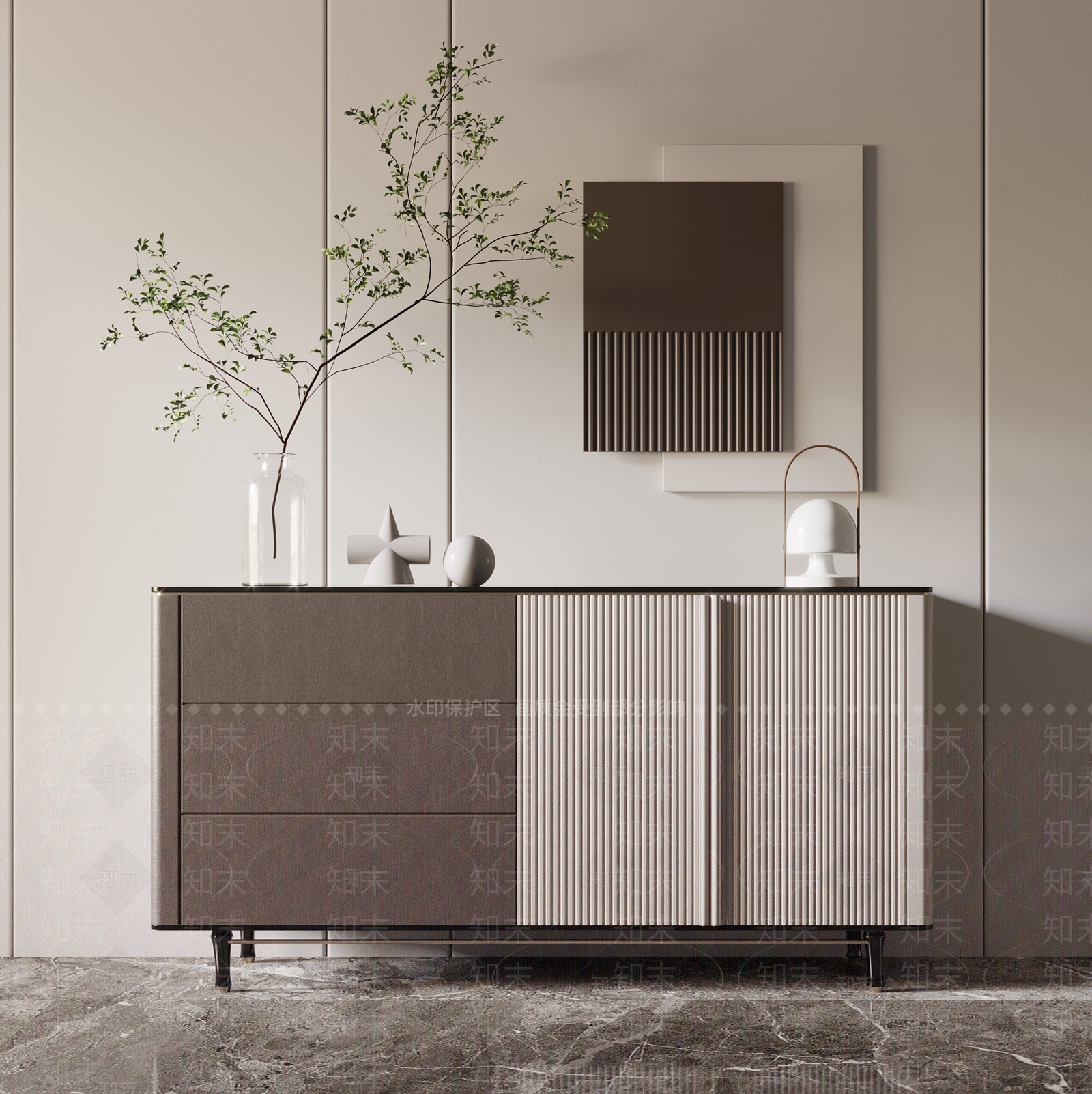 现代玄关柜3D模型下载【ID:1113874644】