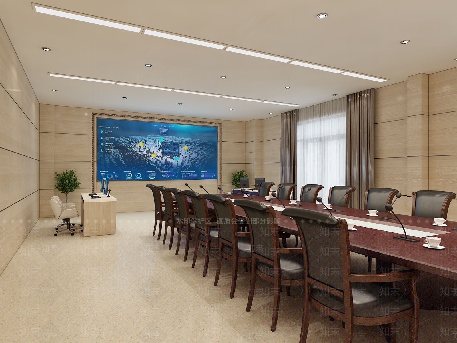 现代指挥控制室3D模型下载【ID:1113876077】