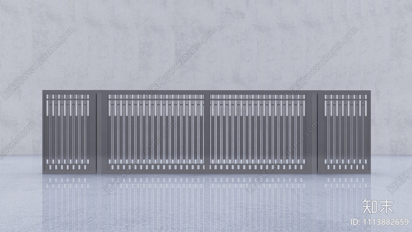 现代庭院门SU模型下载【ID:1113882659】