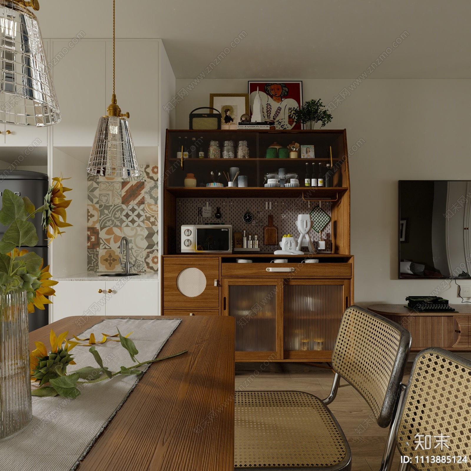 美式家居客厅3D模型下载【ID:1113885124】