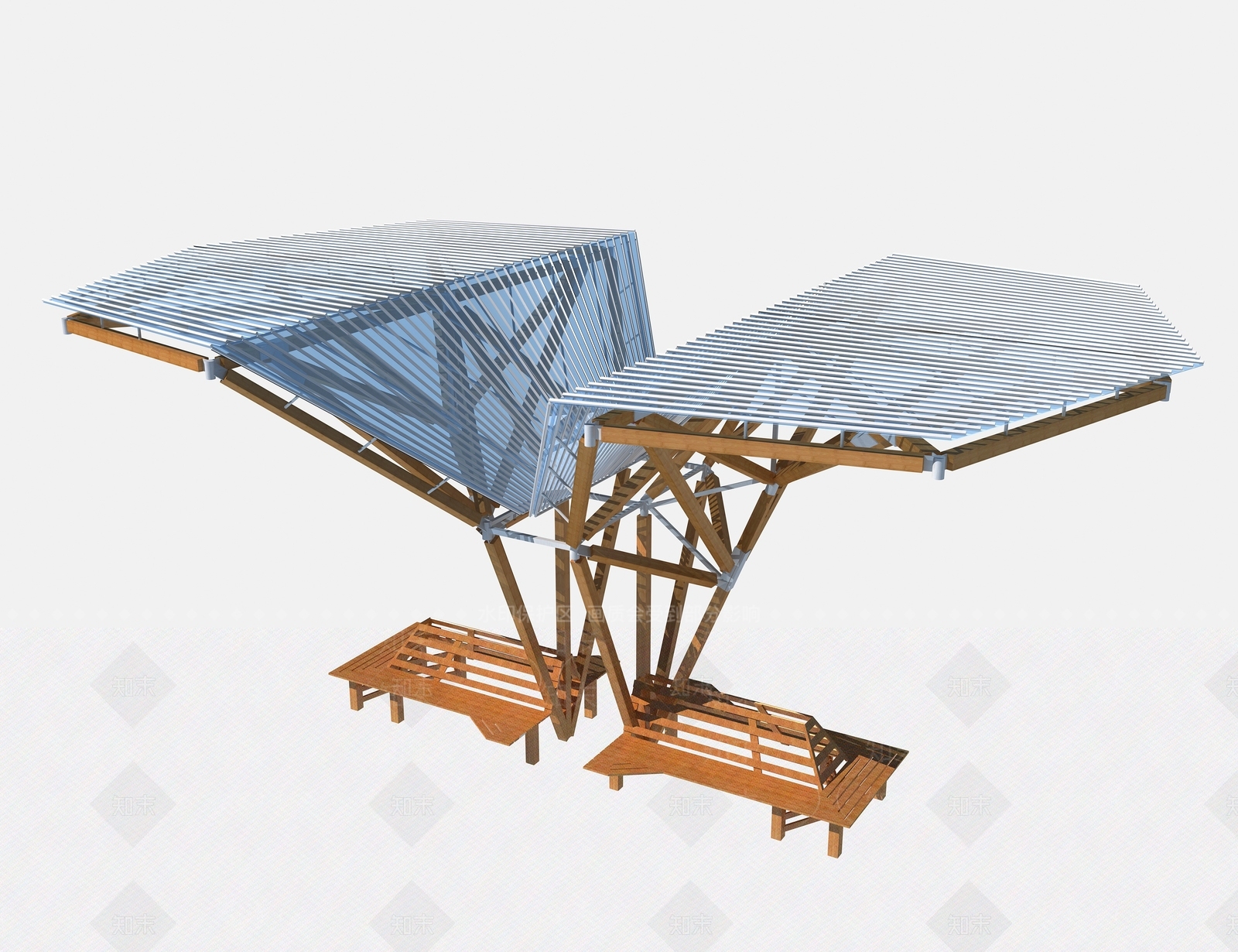 现代廊架3D模型下载【ID:1113886702】